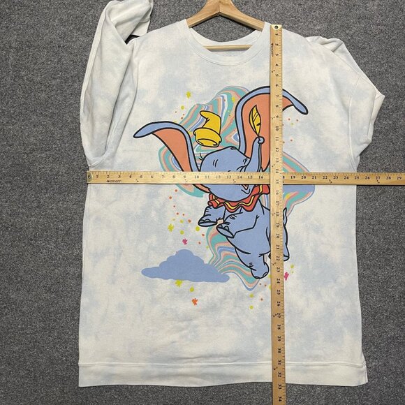 Unisex Adult Disney Sweatshirt Flying Dumbo Cloud Elephant Double Sided XXL - Picture 4 of 4